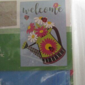 WATERING CAN DAISIES GARDEN FLAG ~ BRAND NEW, SEALED/11" x 14" ~ Toland